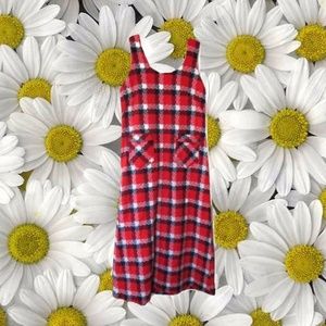 vintage mod plaid maxi dress size small medium